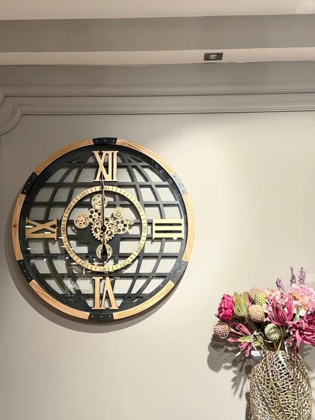 Evdema Vitale Metal Çarklı Duvar Saati 82*82*8 Cm AK.JI0035