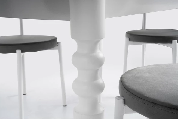 Erezoğulları Mobilya Didim Beyaz Beta Açılır Mutfak Masa Sandalye Takımı 80x120 - Resim 4