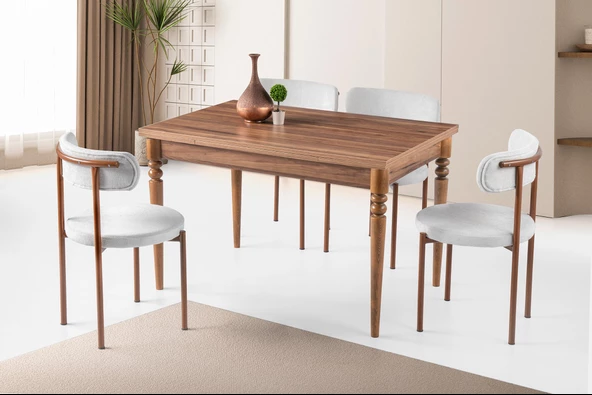 Erezoğulları Mobilya Didim Alfa Açılır Mutfak Masa Sandalye Takımı 80x120