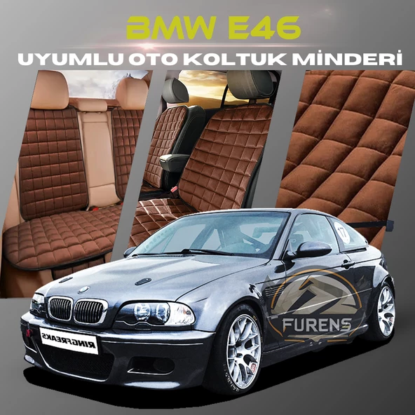 Bmw E46 Kahverengi Renk Tay Tüyü Cepli & Terletmez Sırtlı Oto Koltuk Minder Seti - Koltuk Koruma Kılıfı (ÖN & ARKA TAM SET) ürün görseli