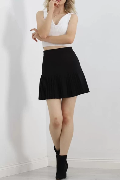 Pileli Mini Etek Siyah - 20167.1859. - 5