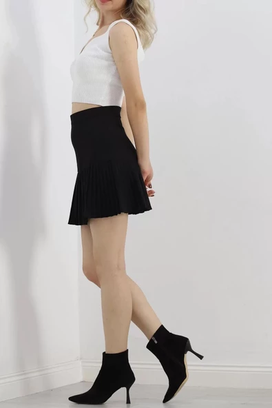 Pileli Mini Etek Siyah - 20167.1859. - 4