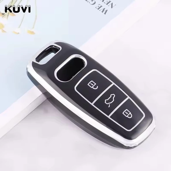 AUDI A3 A4 B9 A6 A7 E-TRON Q5 Q8 SQ8 TPU ANAHTAR KILIF - Resim 2
