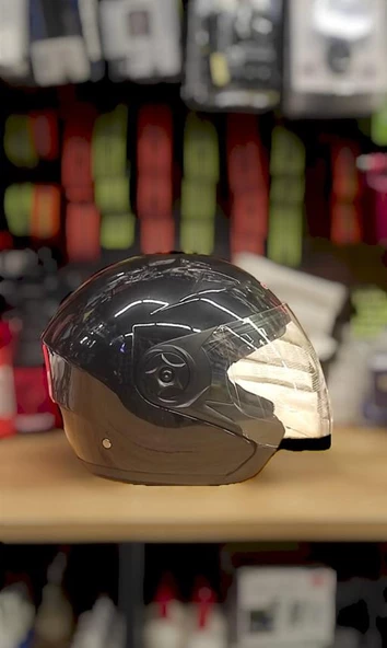Sway 708 Açık Yarı Camlı Güneş Vizörlü Motosiklet Ve Scooter Kaskı M Beden Siyah