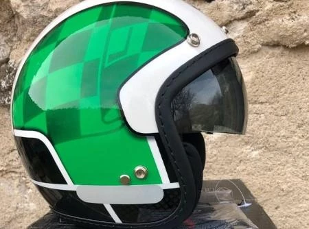 Yohe 859 Açık Yarı Camlı Güneş Vizörlü Motosiklet Ve Scooter Kaskı S Beden Kırmızı Yeşil - 3
