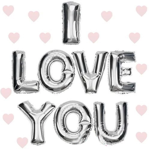 Nessiworld   I Love You Folyo Balon Gümüş Renk 35 CM - 2