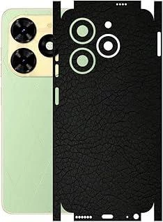 Tecno Spark 20C (BG7n) ile Uyumlu Deri Desenli Siyah Arka Kaplama