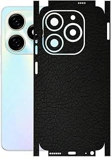 Tecno Spark 20 (KJ5n) ile Uyumlu Deri Desenli Siyah Arka Kaplama