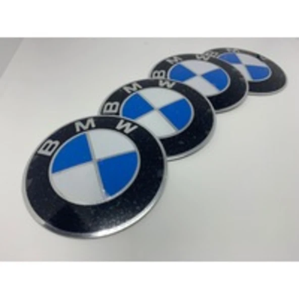 BMW LOGOLU 56 MM 4 ADET  ALÜMİNYUM JANT GÖBEK STICKER - Resim 3