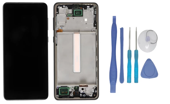 Tkgz - Samsung Galaxy A33 5G SM-A336 Lcd Ekran Dokunmatik - A - Kalite ÇITALI SİYAH + TAMİR SETİ
