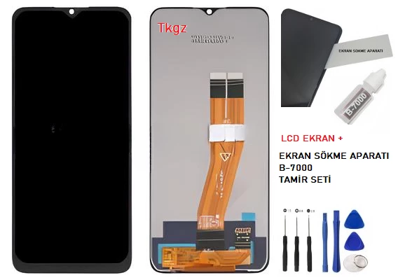 Tkgz - Samsung Galaxy A03 - SM-A035 Lcd Ekran Dokunmatik   - A - Kalite + B-7000 + TAMİR SETİ
