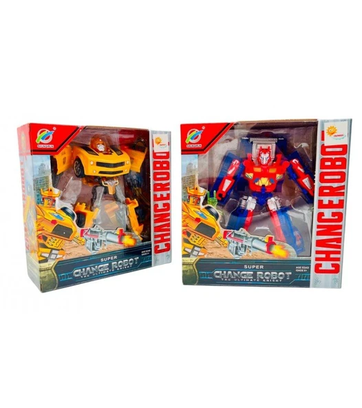 Robota Dönüşebilen Araba Kırmızı Renk - Mavi Su Dünyası - 3