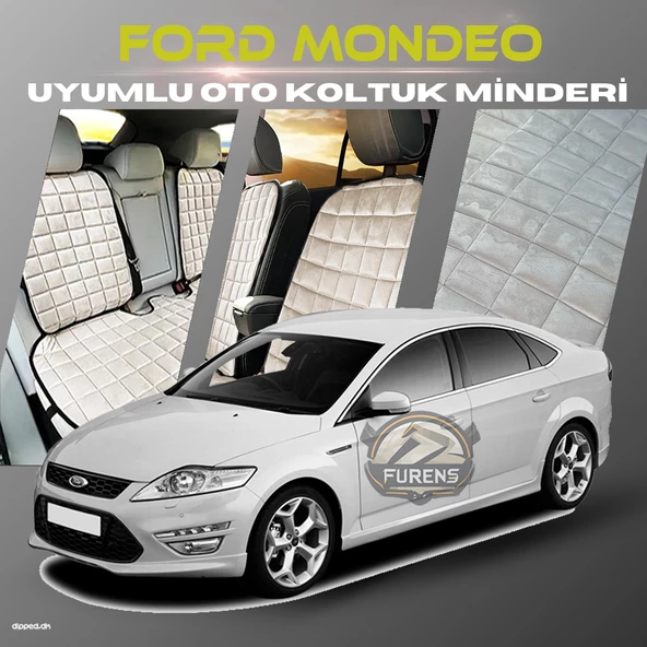 Ford Mondeo Bej Renk Tay Tüyü Cepli & Terletmez Sırtlı Oto Koltuk Minder Seti - Koltuk Koruma Kılıfı (ÖN & ARKA TAM SET) ürün görseli