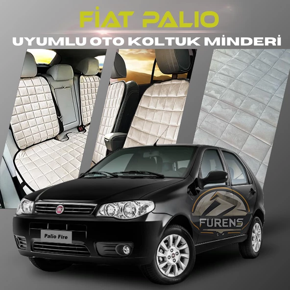 Fiat Palio Bej Renk Tay Tüyü Cepli & Terletmez Sırtlı Oto Koltuk Minder Seti - Koltuk Koruma Kılıfı (ÖN & ARKA TAM SET) ürün görseli