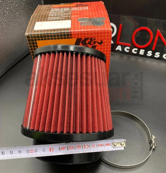 K&N Kn Performans Artırıcı Açık Hava Filtresi 10cm Kırmızı Renk  - Yüksek Performans - 3