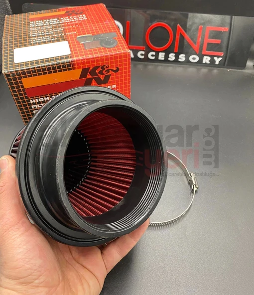 K&N Kn Performans Artırıcı Açık Hava Filtresi 10cm Kırmızı Renk  - Yüksek Performans - 5