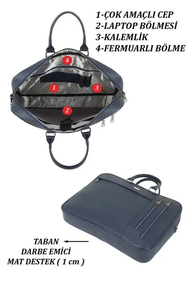 Case Club 2208-5 El Omuz Çantası Büyük Boy 17.3 inç Laptop Evrak Çantası - 7
