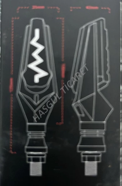 Hsgl Motorsiklet Led Yıldırım Sarı Sinyal  Model Kayar aks 08 05 İkili su gecirmez - 3