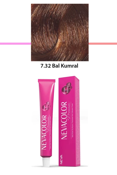 Premium 7.32 Bal Kumral - Kalıcı Krem Saç Boyası 50 g Tüp