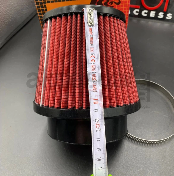 K&N Kn Performans Artırıcı Açık Hava Filtresi 10cm Kırmızı Renk  - Yüksek Performans - 6