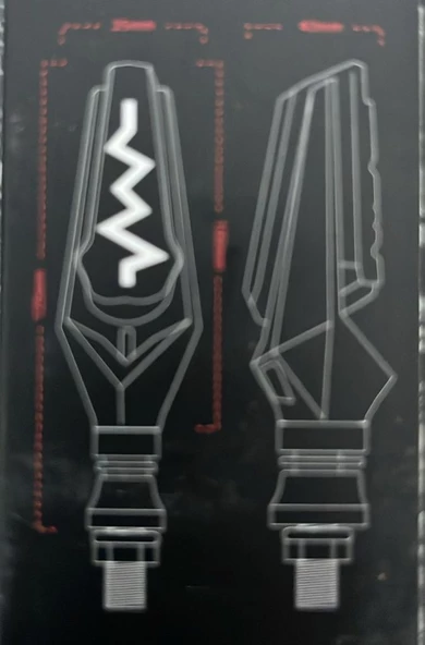 Algaride Motorsiklet Led Yıldırım Sarı Sinyal  Model Kayar aks 08 05 İkili su gecirmez - 3