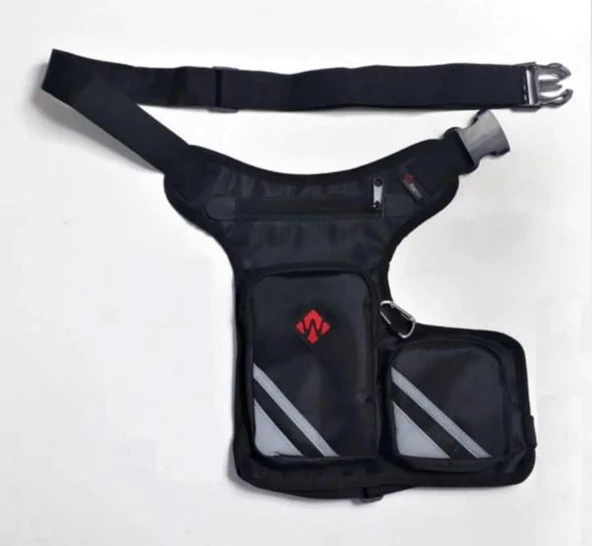 Windtech Çift Bölmeli Motosiklet Bel Ve Bacak Çantası Siyah - 2