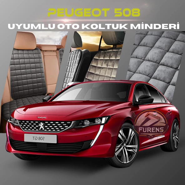 Peugeot 508 Antrasit Renk Tay Tüyü Cepli & Terletmez Sırtlı Oto Koltuk Minder Seti - Koltuk Koruma Kılıfı (ÖN & ARKA TAM SET) ürün görseli