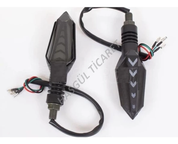 Hsgl Motorsiklet Led OK Desen Sarı Sinyal Kayar Led  Model Aks 08 07 İkili su gecirmez