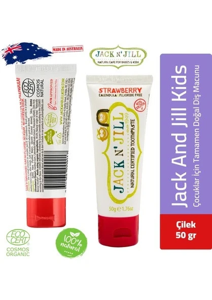 Jack N' Jill Natural Toothpaste Strawberry Organik Çilek Aromalı Diş Macunu