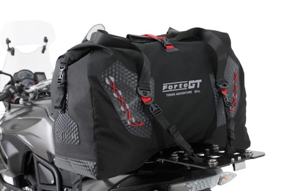 Forte Gt 70900 Adventure Motosiklet Arka Çanta 55 Litre Valiz Model Siyah Kırmızı ürün görseli 1