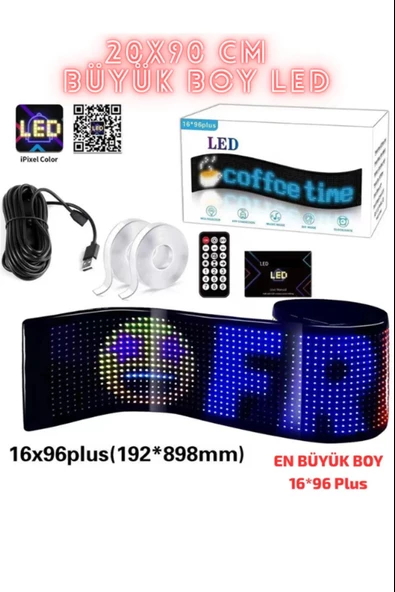 İşyeri Tır Kamyon Otobüs Uyumlu 90 Cm Rgb Led Panel 19,2x89,8cm Ölçü 16x96 Led Sayısı Kumanda +Kablo - 3
