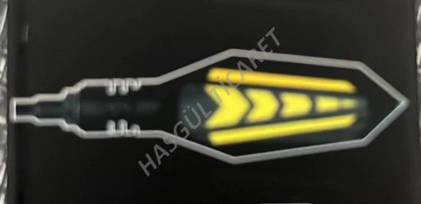 Hsgl Motorsiklet Led OK Desen Sarı Sinyal Kayar Led  Model Aks 08 07 İkili su gecirmez - 4