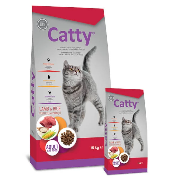CATTY KUZU ETLİ KEDİ MAMASI 15 KG