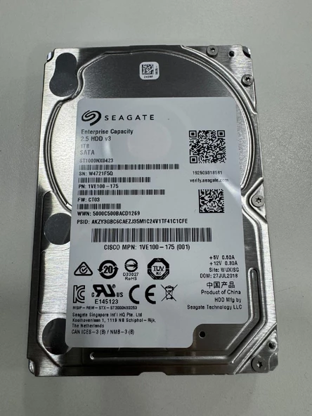 Seagate ST1000NX0423 Enterprise 1TB SATA 2.5inç 128MB Dahili Sabit Sürücü