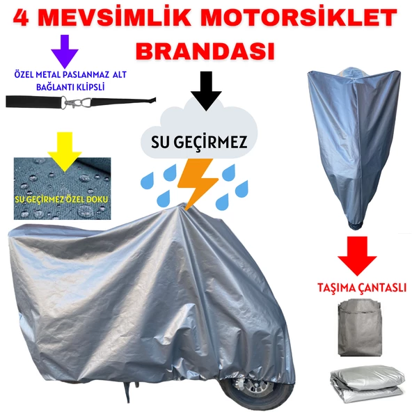 MOTORSİKLET BRANDASI 50CC 125CC 150CC UYUMLU SU GEÇİRMEZ BRANDA