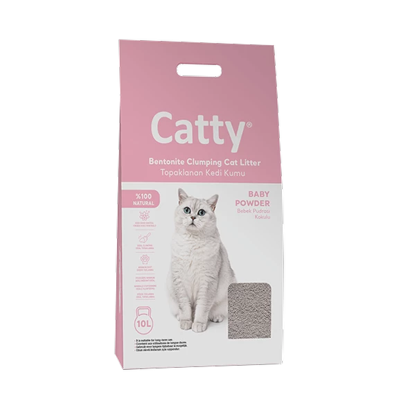 CATTY PUDRA KOKULU KEDİ KUMU 10 LİTRE
