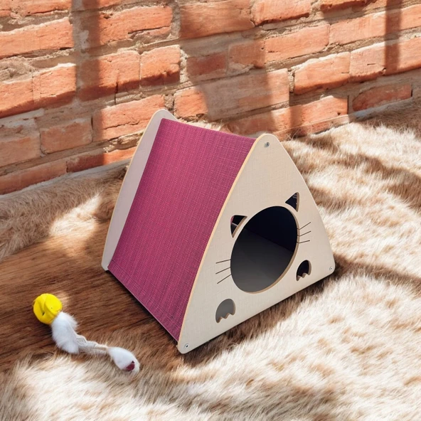 ED PET DİZAYN EFES Kedi Köpek Evi . Şık Tasarım Coton Vizör - 2