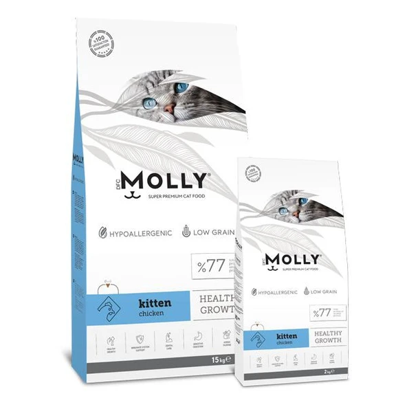 MOLLY TAVUKLU YAVRU KEDİ MAMASI 2 KG ORJİNAL KAPALI AMBALAJ
