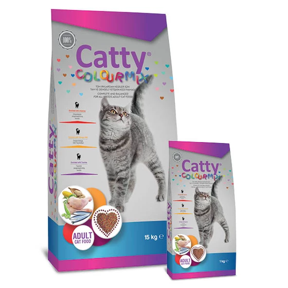CATTY MULTİCOLOR KEDİ MAMASI 15 KG