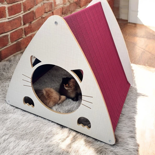 ED PET DİZAYN EFES Kedi Köpek Evi . Şık Tasarım Coton Vizör - 4