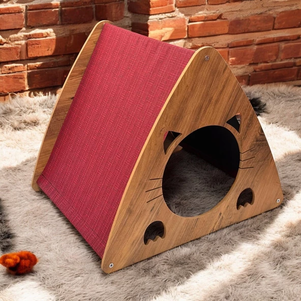 ED PET DİZAYN EFES Kedi Köpek Evi . Şık Tasarım Atlantik Çam - 2