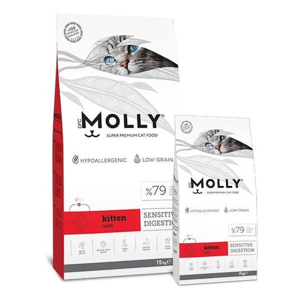 MOLLY KUZULU YAVRU KEDİ MAMASI 2 KG ORJİNAL KAPALI AMBALAJ