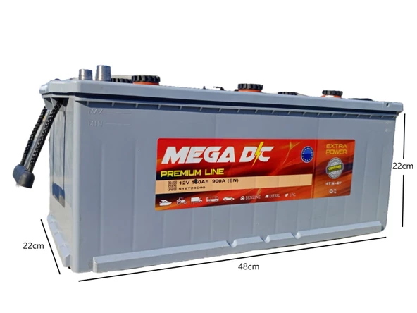 Mega DC Premium Line 12V 180 AH 900A (EN) AKÜ