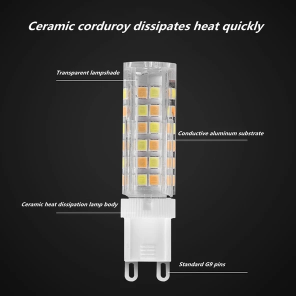 5 ADET 7 WATT 75 LED,Lİ G9 LED AMPÜL ( BEYAZ  IŞIK ) - 2