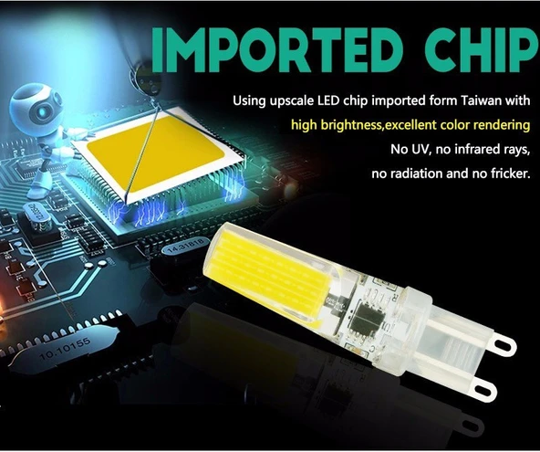 10 ADET G9 LED AMPÜL 9 WATT ( SARI IŞIK ) - 2