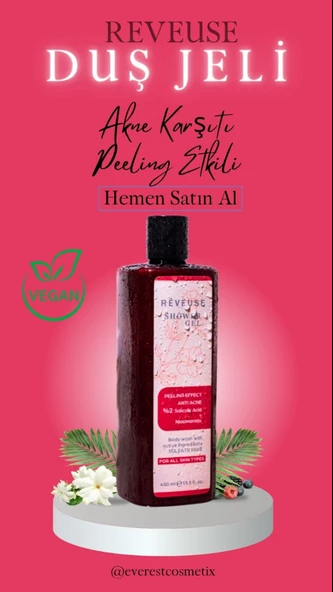 Peeling Etki Akne Karşıtı Nemlendirici Besleyici B3/b5 Vitamin Sülfatsız Duş Köpük Sabun Jel 400ml