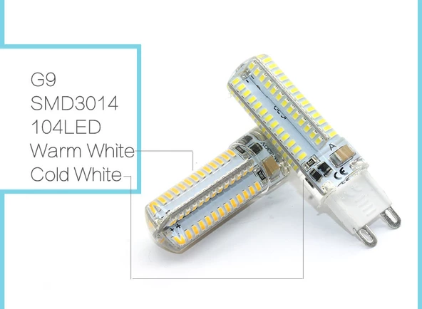 5 ADET G9 LED AMPÜL 9 WATT 104 LED,Lİ ( SARI IŞIK )