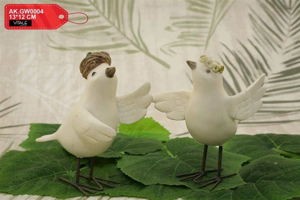 Lima Dans Eden Çift Kuşlar Biblo 12x13 cm - 4