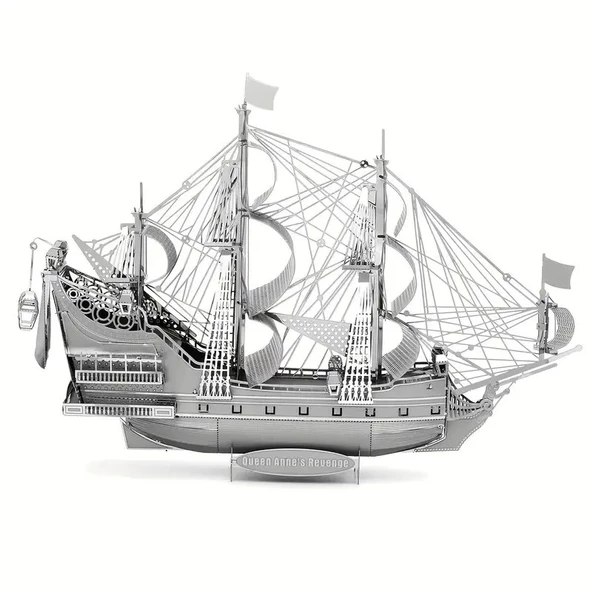 DIY Kraliçe Annenin İntikamı Gemisi Queen Anne's Revenge 3D Metal Puzzle Bulmaca 14+ yaş üstü Hediyelik model - 3