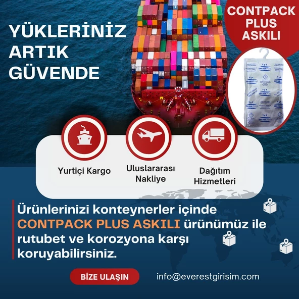 Contpack Plus Askılı Nem Alıcı Rutubet Engelleyici Konteyner Kurutucu 10 Adet 3800 Gr. - Resim 4